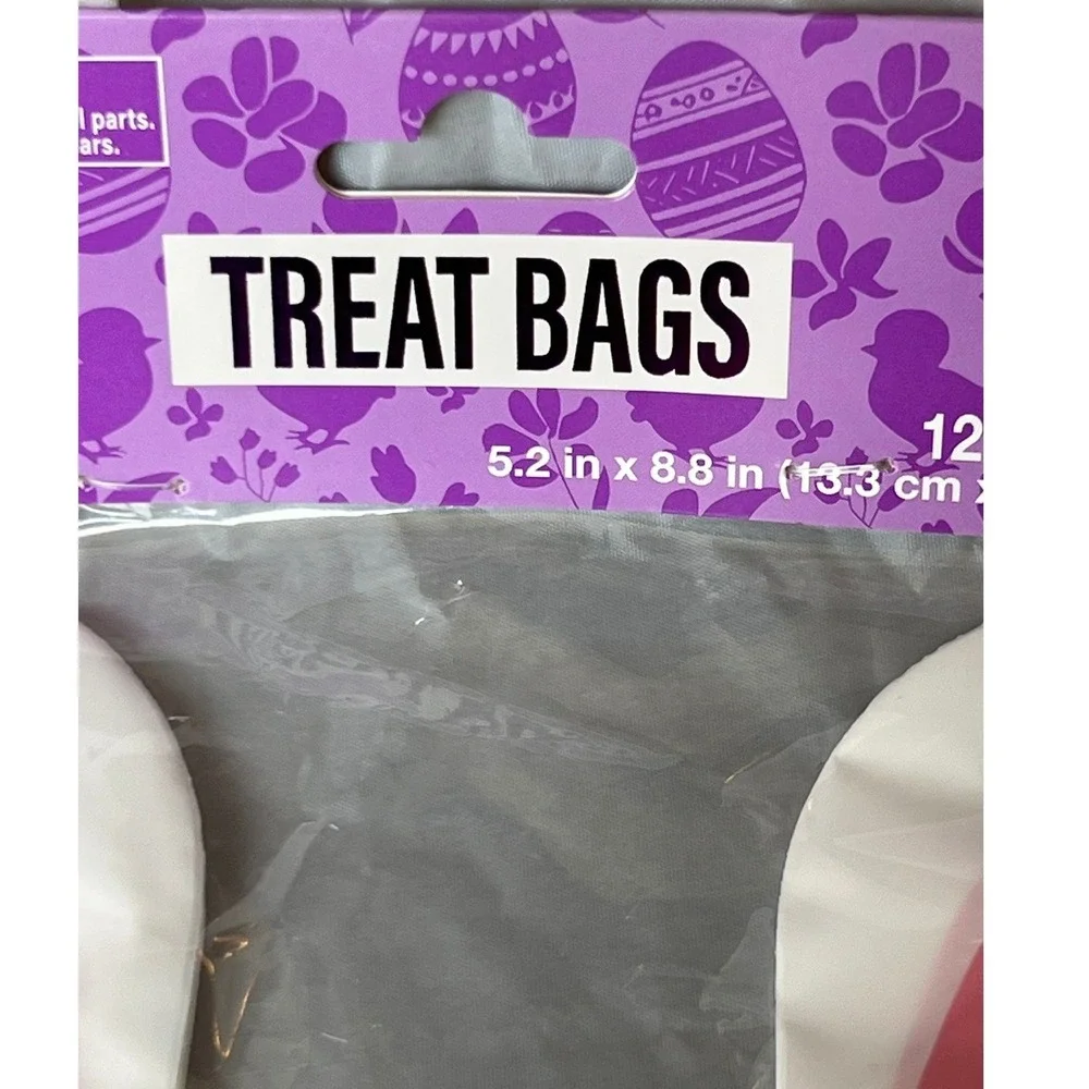 Festive Voice Treat Bags Bunny Ears 24ct White Pink New 2 Packs 636464